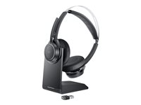 Dell Premier Wireless ANC Headset WL7022 - Kuulokkeet + mikrofoni - Bluetooth - langaton - aktiivinen melunpoisto - USB-A Bluetooth-sovittimen kautta - Zoom-sertifioitu, sertifioitu Microsoft Teamsille DELL-WL7022