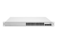 Cisco Meraki Cloud Managed MS225-24P - Kytkin - Hallinnoitu - 24 x 10/100/1000 (PoE+) + 4 x SFP+ - telineeseen asennettava, työpöytä - PoE+ (370 W) MS225-24P-HW