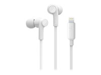 Belkin ROCKSTAR - Kuulokkeet mikrofonilla varustettu - korvansisäiset - langallinen - Lightning - melua vaimentava - valkoinen malleihin Apple 10.5-inch iPad Pro; iPad mini 4; iPhone 7, 7 Plus, 8, 8 Plus, X, XR, XS, XS Max G3H0001BTWHT