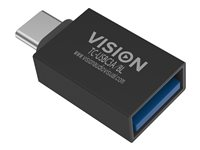 Vision Professional - USB-sovitin - 24 pin USB-C (uros) to USB Type A (naaras) - USB 3.0 - musta TC-USBC3A/BL