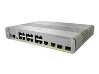 Cisco Catalyst 3560CX-12PC-S - Kytkin - Hallinnoitu - 12 x 10/100/1000 (PoE+) + 2 x combo Gigabit SFP - työpöytä, telineeseen asennettava, DIN-kiskoon kiinnitettävä, seinään asennettava - PoE+ (240 W) - uudistettu WS-C3560CX12PCS-RF