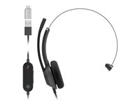 Cisco Headset 321 - Kuulokkeet + mikrofoni - korvien päällä - langallinen - USB-A - hiilen musta HS-W-321-C-USBC