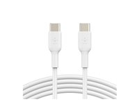 Belkin BoostCharge - USB-kaapeli - 24 pin USB-C (uros) to 24 pin USB-C (uros) - 2 m - valkoinen CAB003BT2MWH