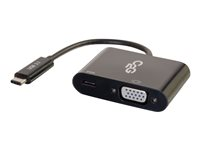 C2G USB C to VGA Video Adapter w/ Power Delivery - USB Type C to VGA Black - Ulkoinen videoadapteri - USB-C - VGA - musta 80494