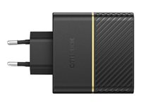 OtterBox Wall Charger - Verkkosovitin - 50 watti(a) - 3 A - PD 3.0 - 2 lähtöliittimet (24 pin USB-C) - musta hohto 78-52724