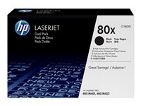 HP 80X - 2 pakettia - Tuottoisa - musta - alkuperäinen - LaserJet - väriainekasetti (CF280XD) malleihin LaserJet Pro 400 M401, MFP M425 CF280XD