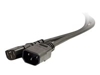 C2G 250 Volt Hot Condition Power Cord Extension - Sähköjatkojohto - IEC 60320 C15 to IEC 60320 C14 - vaihtovirta 250 V - 2 m - valettu - musta 80634