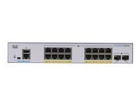 Cisco Business 350 Series CBS350-16P-E-2G - Kytkin - L3 - Hallinnoitu - 16 x 10/100/1000 (PoE+) + 2 x Gigabit SFP - telineeseen asennettava - PoE+ (120 W) CBS350-16P-E-2G-EU