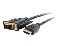 C2G 0.5m (1.6ft) HDMI to DVI Cable - HDMI to DVI-D Adapter Cable - 1080p - Sovitinkaapeli - DVI-D uros to HDMI uros - 50 cm - suojattu - musta 42513