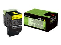 Lexmark 702HY - Keltainen - alkuperäinen - väriainekasetti LCCP, LRP malleihin Lexmark CS310dn, CS310n, CS410dn, CS410dtn, CS410n, CS510de, CS510dte 70C2HY0