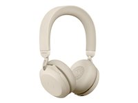 Jabra Evolve2 75 - Kuulokkeet + mikrofoni - korvien päällä - Bluetooth - langaton - aktiivinen melunpoisto - USB-C - melua vaimentava - beige - optimoitu UC:lle 27599-989-898