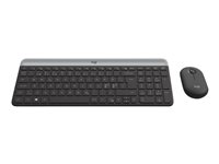 Logitech Slim Wireless Combo MK470 - Näppäimistö- ja hiiri -pakkaus - langaton - 2.4 GHz - Pohjoismaat - grafiitti 920-009200